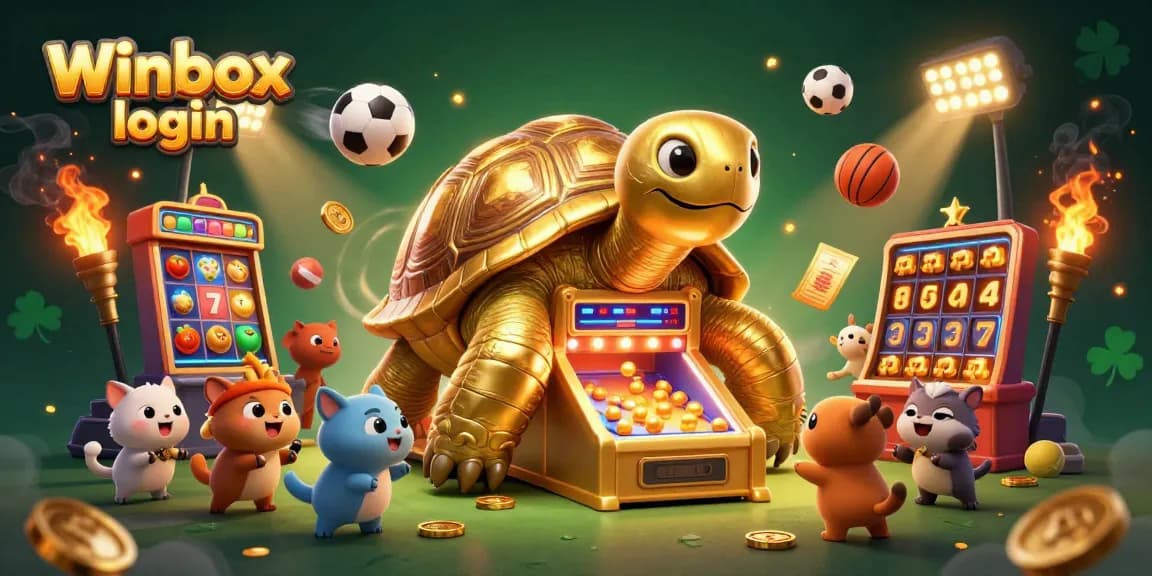Engage in the Winbox login experience with interactive gaming showcasing a vibrant 3D casino scene.