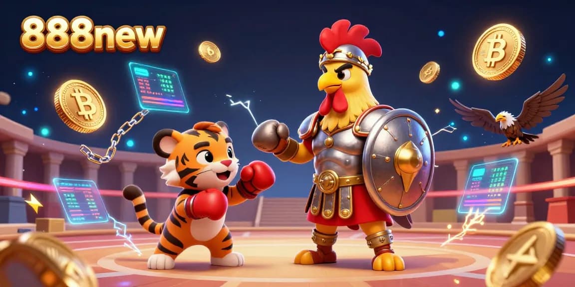 Experience thrilling gameplay at 888new with colorful neon elements and a vibrant casino atmosphere.
