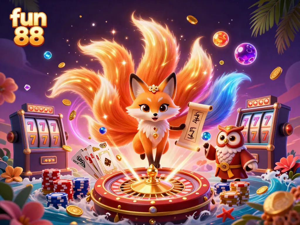 Experience thrilling fun 88 gaming with vibrant characters, casino elements, and dynamic visuals.