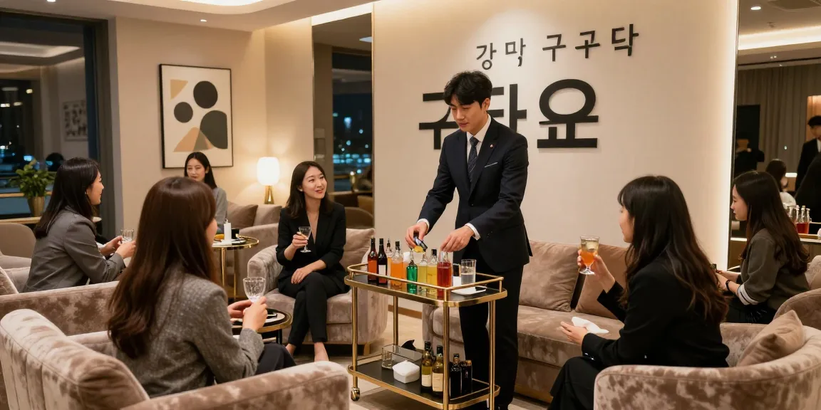 강남 구구단 쩜오의 고급스러운 분위기와 매니저와의 대화 모습