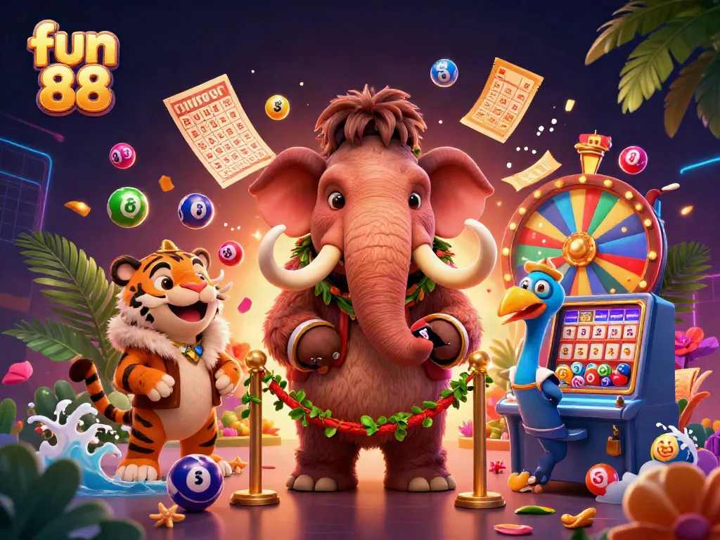 Experience exciting gameplay at fun 88 with a vibrant scene of casino characters and dynamic gaming elements.
