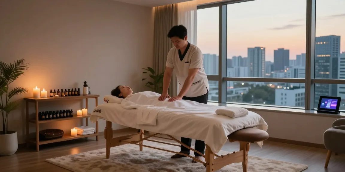 강남러시아출장 마사지 시술 준비 모습, 현대적인 아파트에서 편안한 분위기 조성