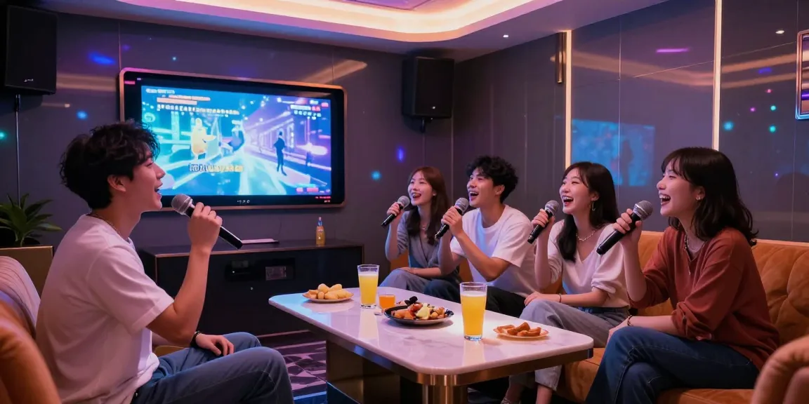 강남 가라오케에서 즐거운 시간 보내는 사람들