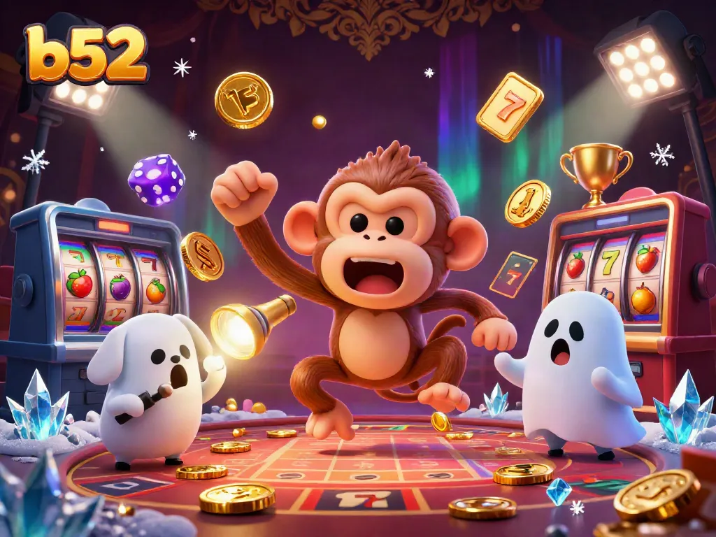 Engage with b52 slots as a mischievous poltergeist juggles winning elements in a haunted casino.