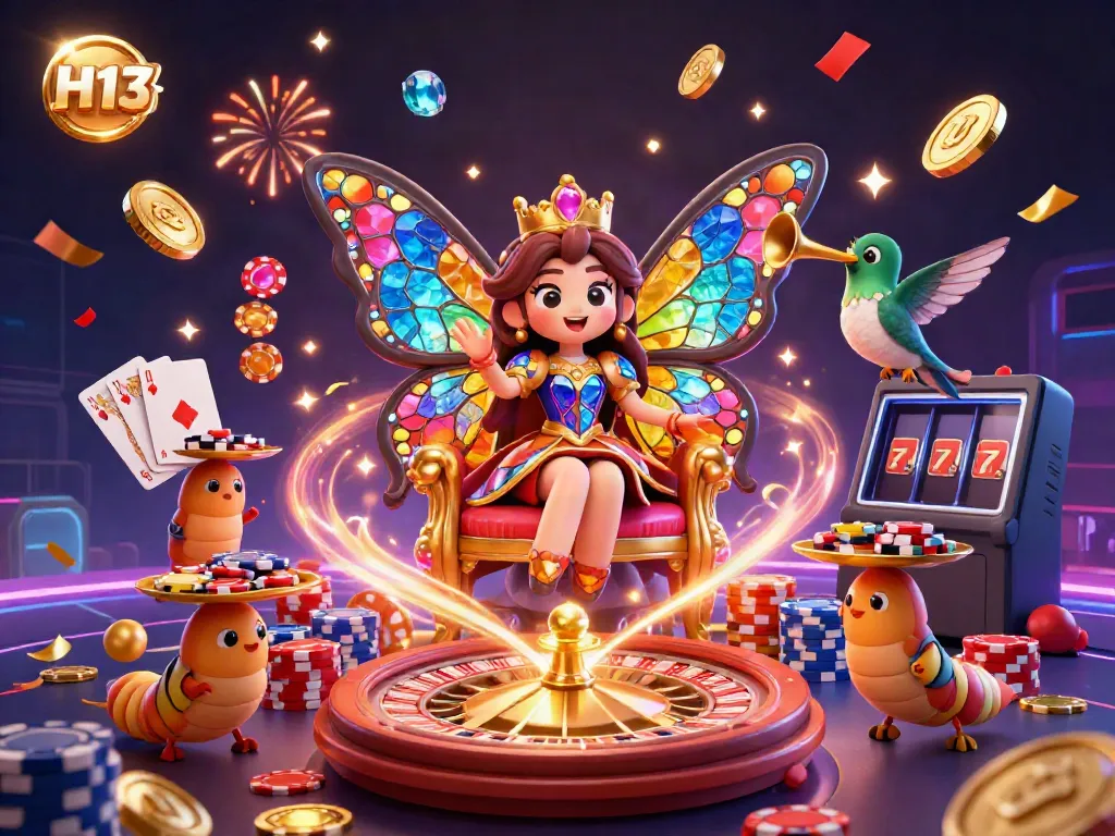 Celebrate winning moments with H 13's colorful poker chips and festive casino elements.