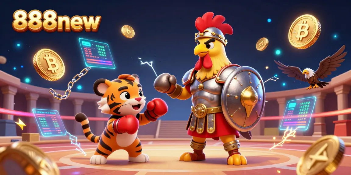 Experience thrilling gameplay at 888new with colorful neon elements and a vibrant casino atmosphere.