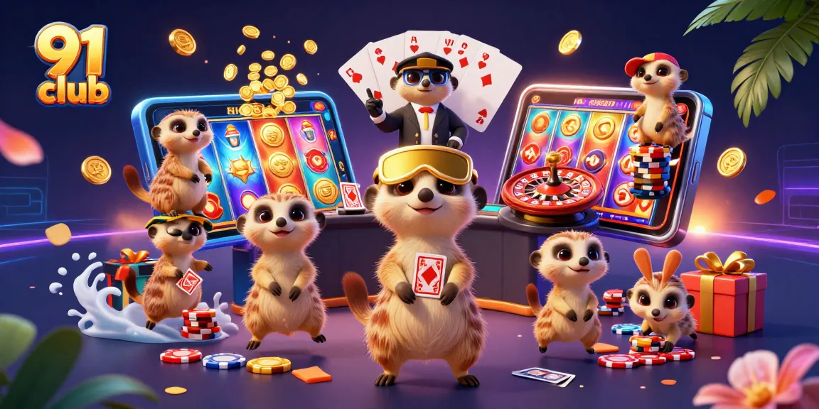 Join the excitement at 91 club as meerkats run a vibrant casino operation.