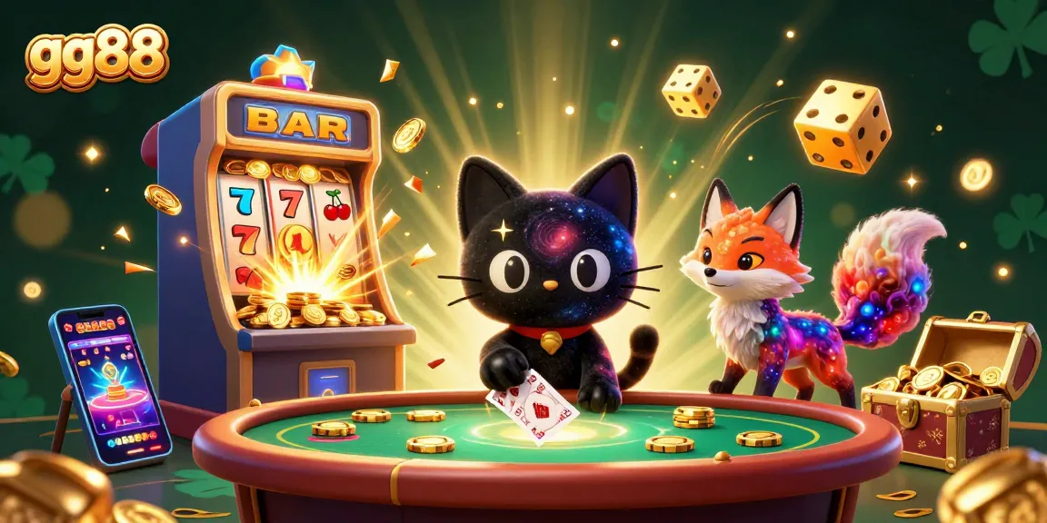 Experience exciting gameplay at gg88 with a cosmic casino scene featuring vibrant characters and dynamic gaming elements.