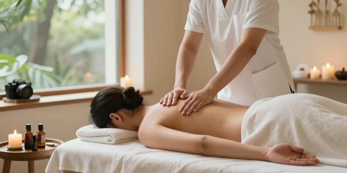 천안스웨디시 마사지 중인 전문 관리사와 편안한 환경을 갖춘 스파 풍경