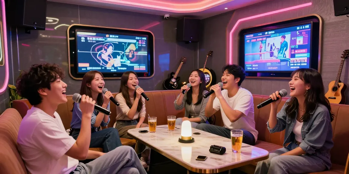 강남도파민에서 친구들과 함께 즐거운 노래방 시간을 보내는 모습