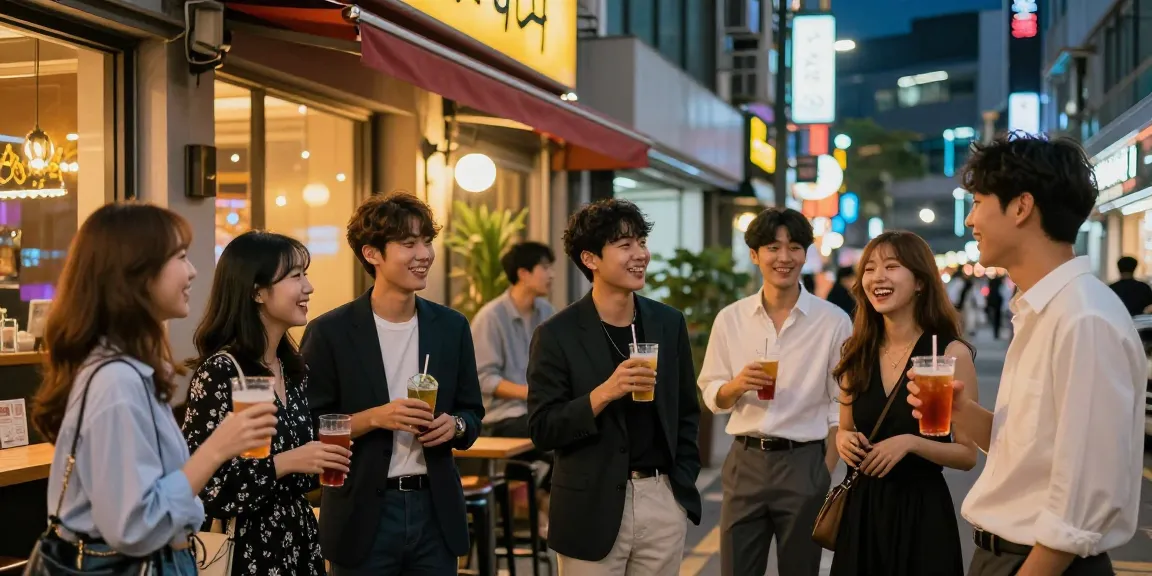 하루이야기 관련 강남에서 즐거운 밤 문화를 즐기는 친구들