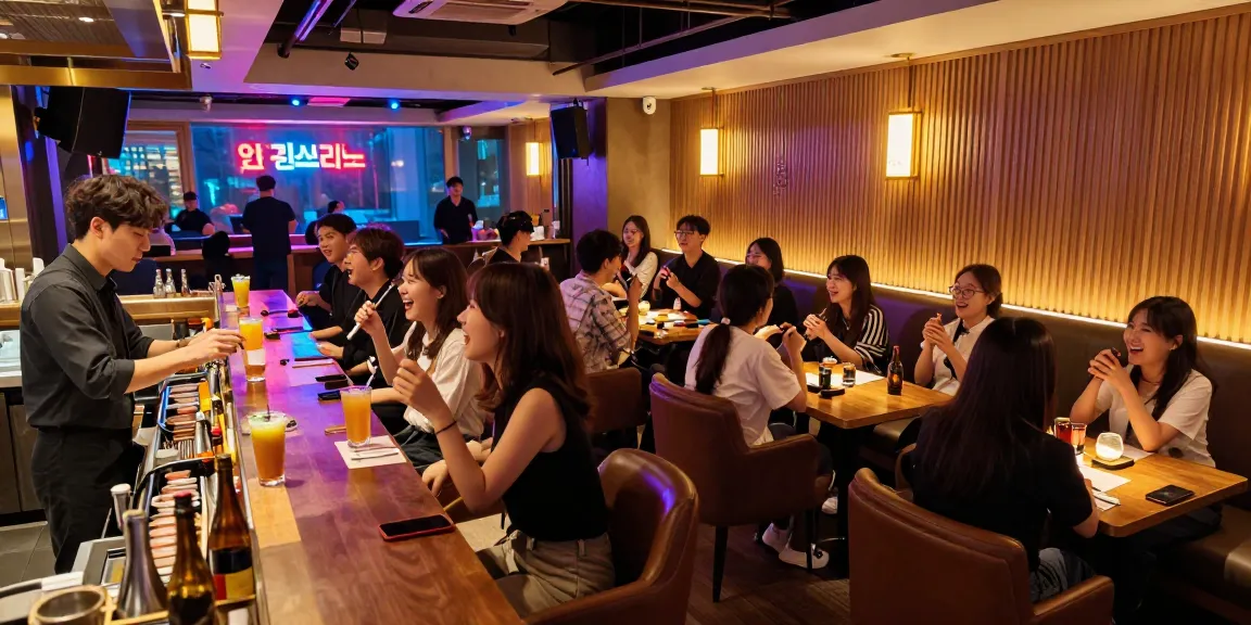 인천쓰리노에서 즐거운 시간을 보내는 손님들과 화려한 조명이 어우러진 밤의 풍경