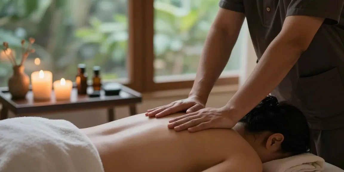 Relaxing 송파출장안마 therapy session with soothing ambiance in a tranquil spa.