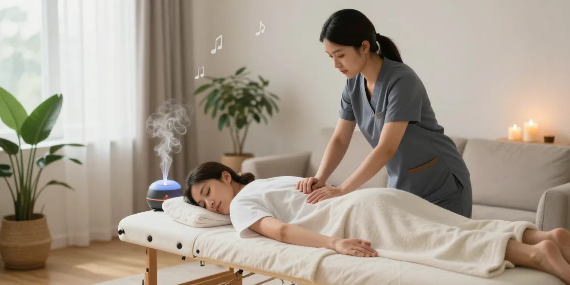 Relaxing 광명출장안마 massage therapy session in a home setting.