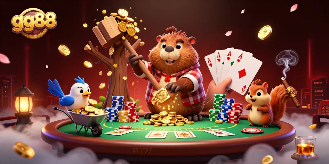 Engage in thrilling moments with gg88 as beaver, bird, and squirrel celebrate big wins!