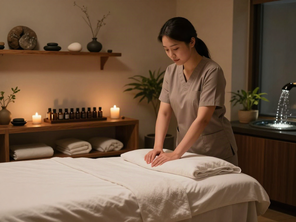 Experience serene 성남출장마사지 in a calming spa environment with essential oils and soft lighting.