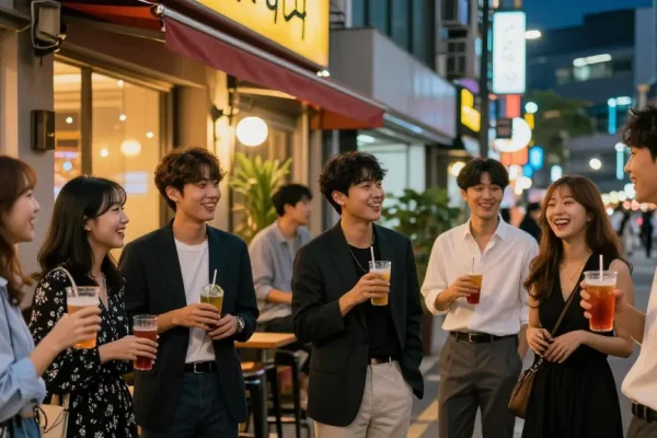 하루이야기 관련 강남에서 즐거운 밤 문화를 즐기는 친구들