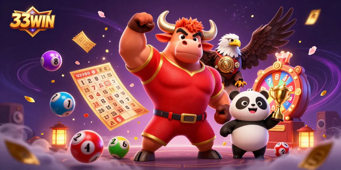 Experience the thrill of winning at 33WIN with engaging lottery elements in a dynamic 3D scene.