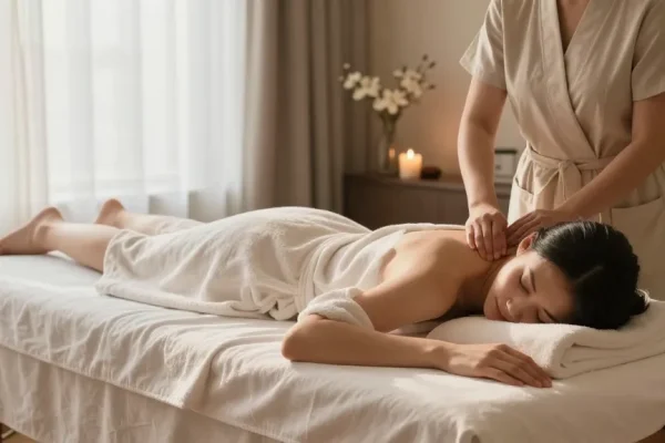 Relaxing 강남여성전용마사지 experience with soothing ambiance and serene decor.